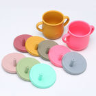 7.4x4.3x1.2 Inch Baby Feeding Tools , Multicolor Silicone Cup And Straw